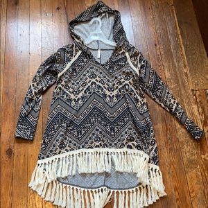 Boho style, oversized long sweater